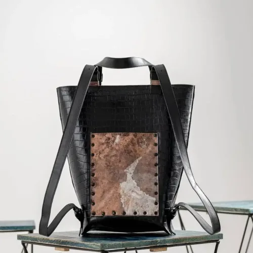 Geantă din piele naturală Queentin Onyx, vedere din spate