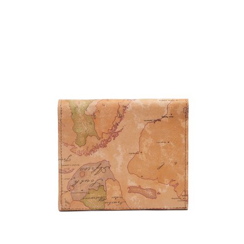 Portofel mini din piele naturală World Map, vedere din spate.