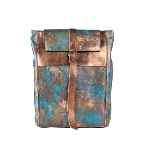 Rucsac din piele naturală Metalic Traveler