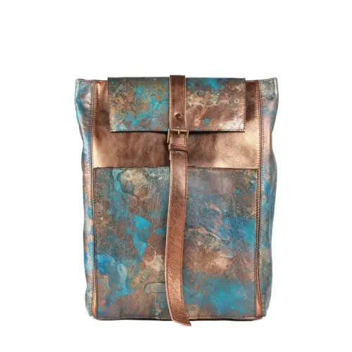 Rucsac piele bronz laptop Koja