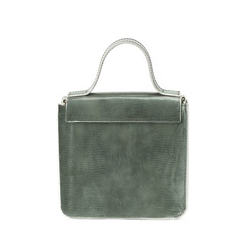 Geantă din piele naturală verde Venus Mini, vedere din spate