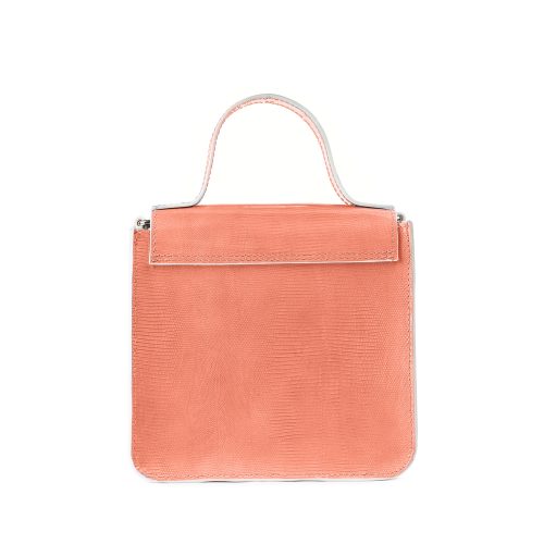 Geantă din piele naturală roz flamingo Venus Mini, vedere din spate