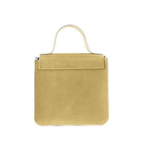 Geantă din piele naturală yellow Venus Mini, vedere din spate