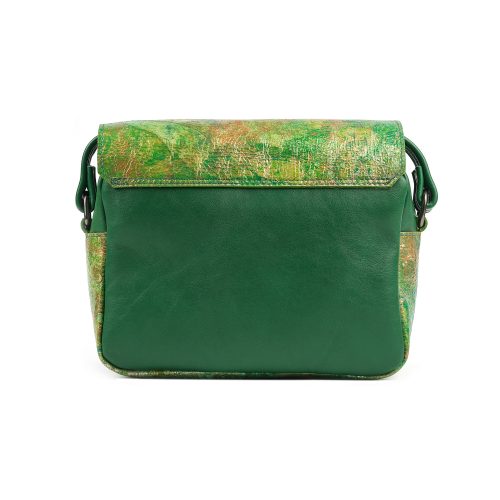 Geantă Nina Mini din piele naturală Forest, vedere spate