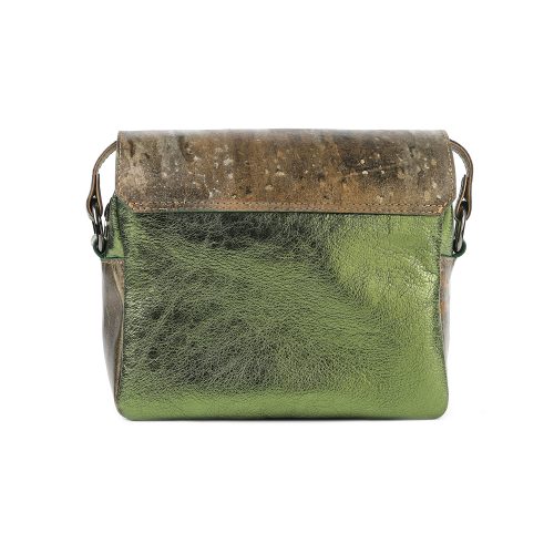 Geantă Nina Mini din piele naturală Moss, vedere spate