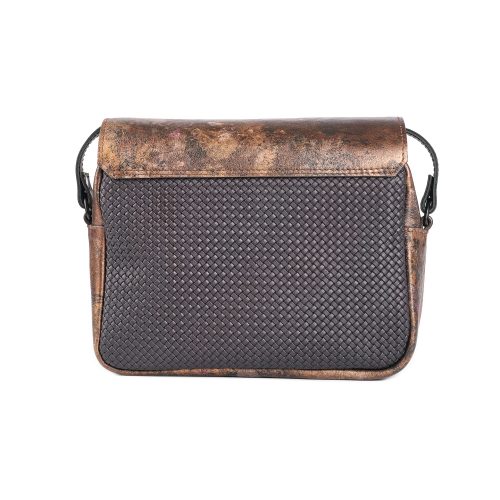 Geantă Nina Mini din piele naturală Umber, vedere spate