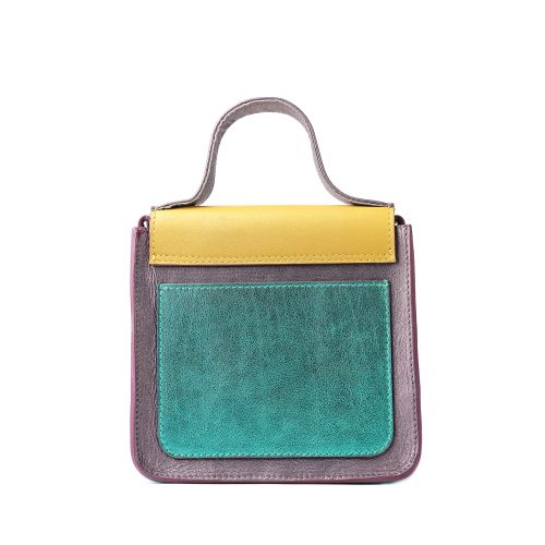 Geantă din piele naturală multicoloră Summer Venus Mini, vedere din spate