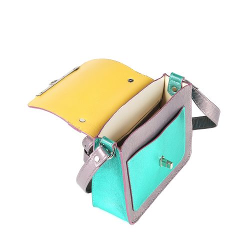 Interior geantă Venus Mini din piele naturală multicoloră