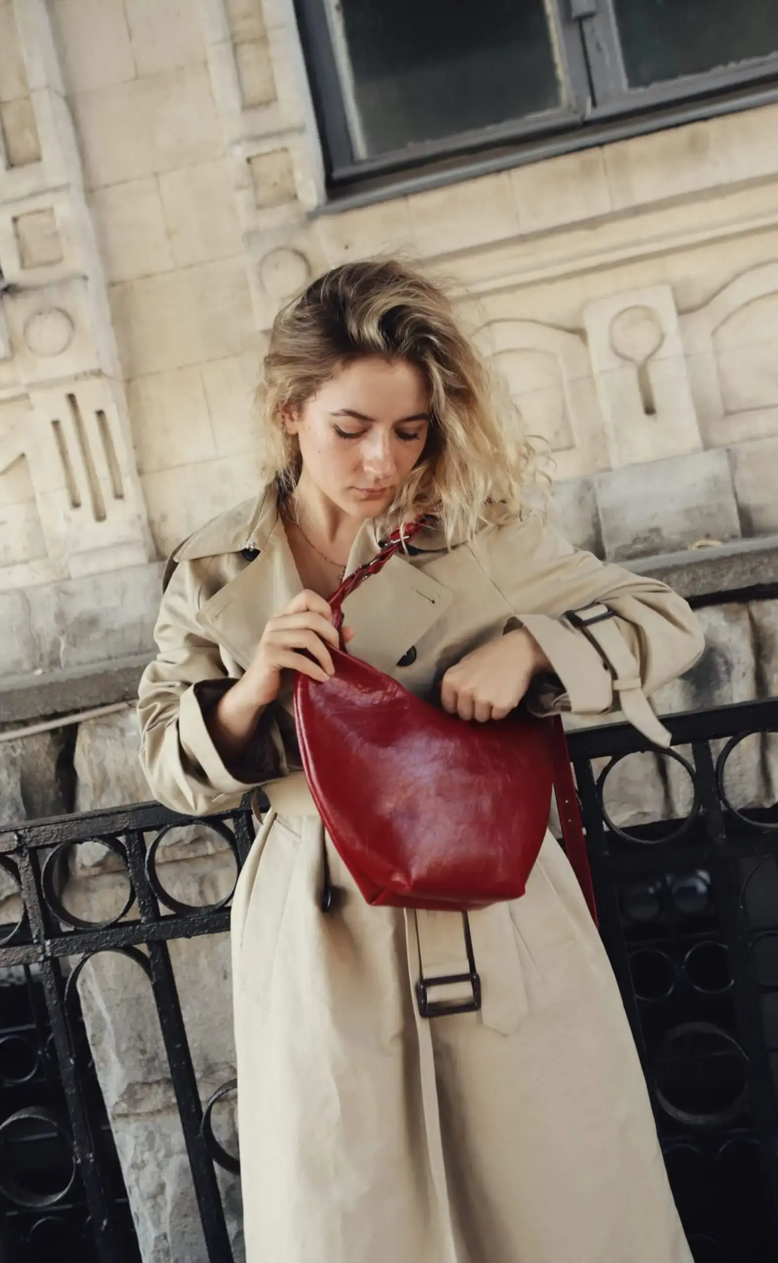 Geanta din piele Eclipse RED