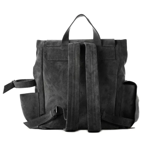 Rucsac din piele neagra întoarsă Ruffian