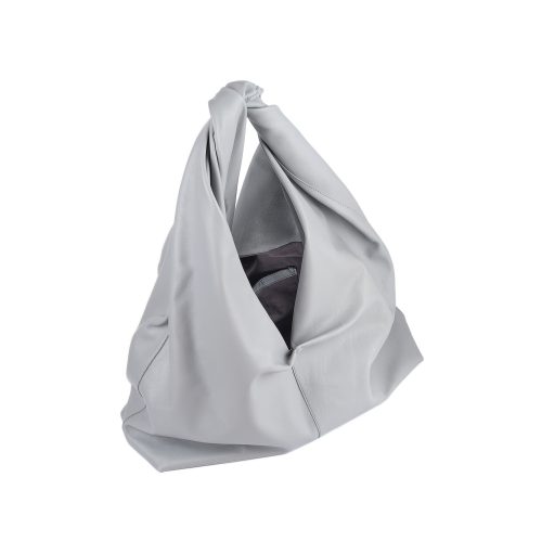 Geantă din piele naturală gri Cloud Maxi, interior