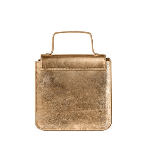 Geantă din piele naturală aurie Venus Mini, vedere din spate