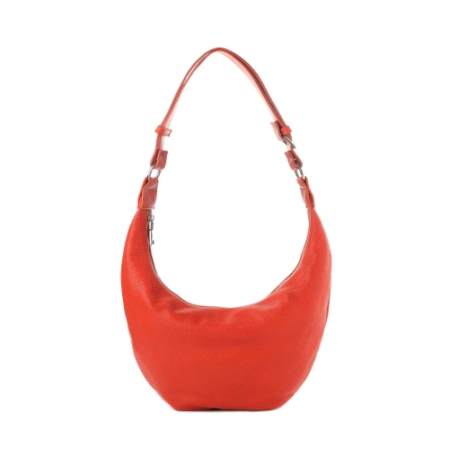 Geantă din piele naturală portocalie Eclipse, vedere frontală