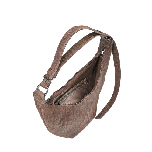 Geantă din piele naturală maro Oak Eclipse, vedere interior