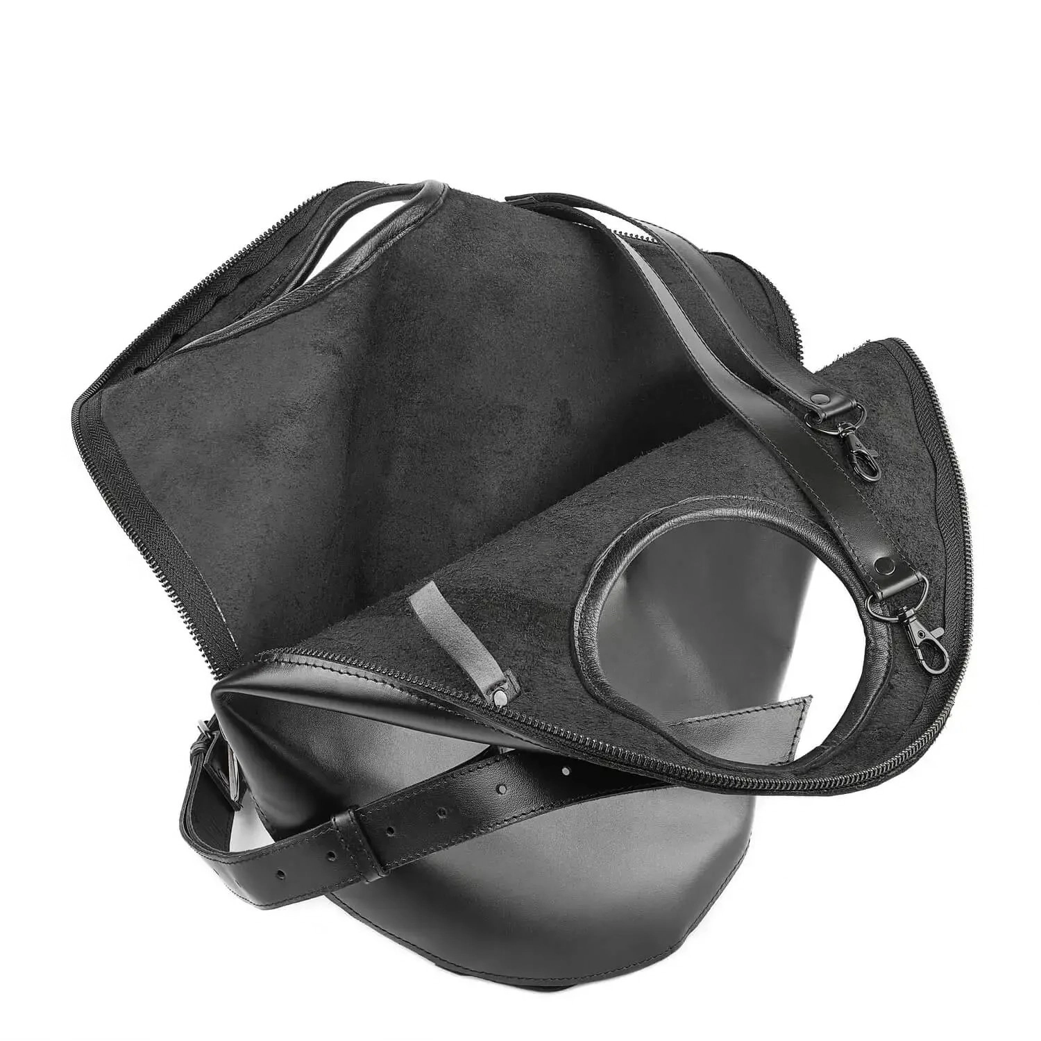 Interior geantă Full Moon din piele naturală neagră