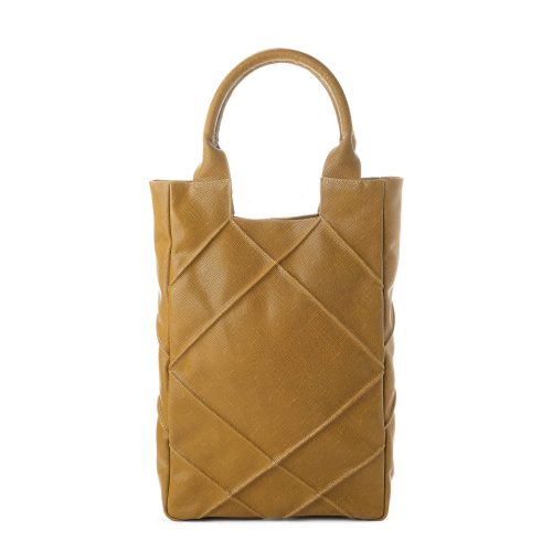 Geantă din piele naturală muștar Origami Midi