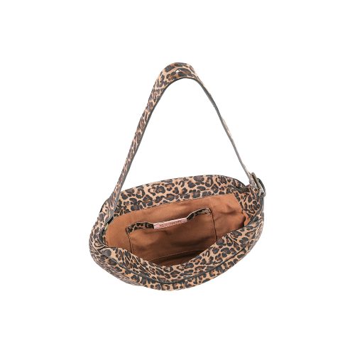 Geantă Nuna Mini din piele întoarsă Feline, interior cu compartiment principal și buzunare