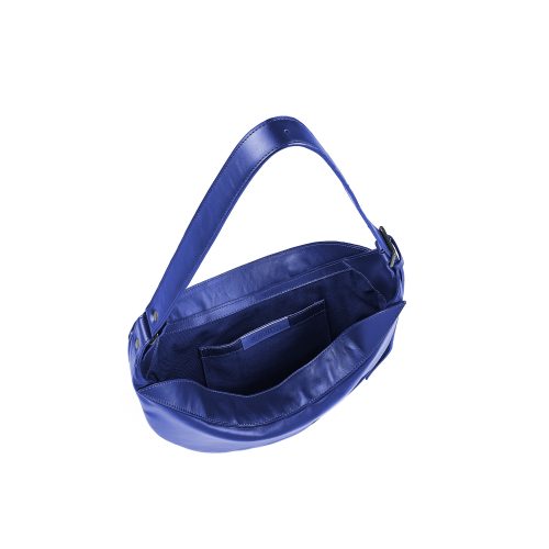 Geantă Nuna Mini din piele naturală albastră, detaliu interior