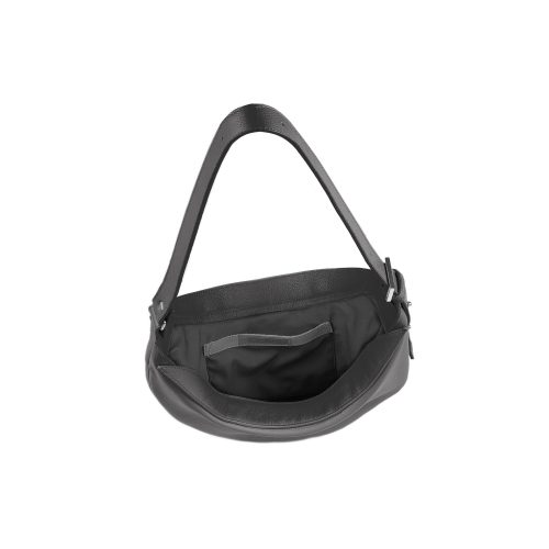 Geantă Nuna Mini din piele naturală neagră, compartiment interior cu buzunare
