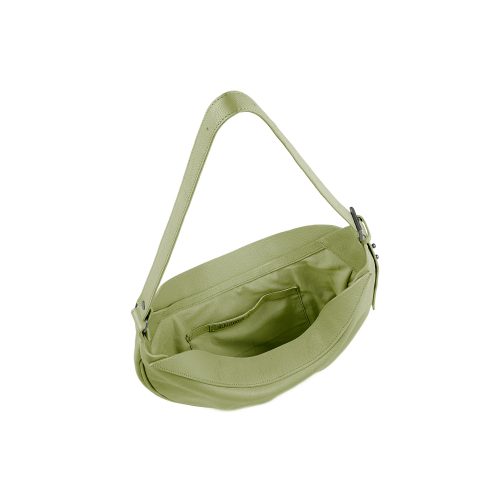 Geantă Nuna Mini din piele naturală verde salvie, detaliu interior