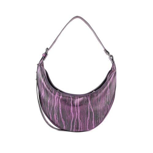 Geantă Nuna Mini din piele naturală Purple Rain, vedere spate