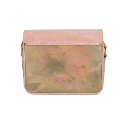 Geantă Nina Mini din piele naturală Blush, vedere spate