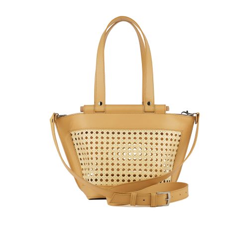 Geantă Province din piele naturală crem, vedere spate