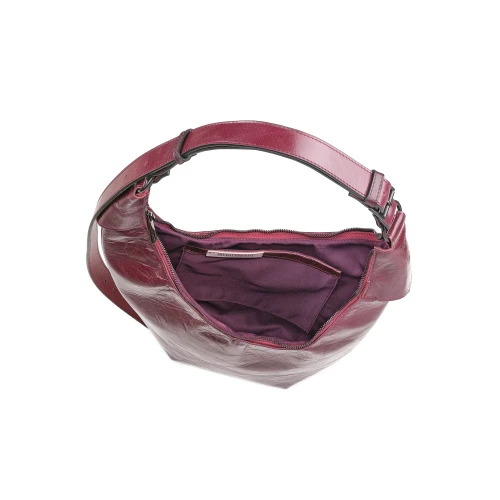 Geantă din piele naturală burgundy Eclipse, vedere interior