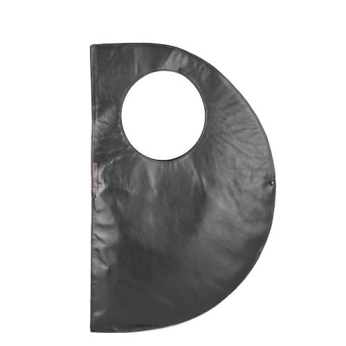 Geantă Dark Moon din piele naturală neagră, vedere spate