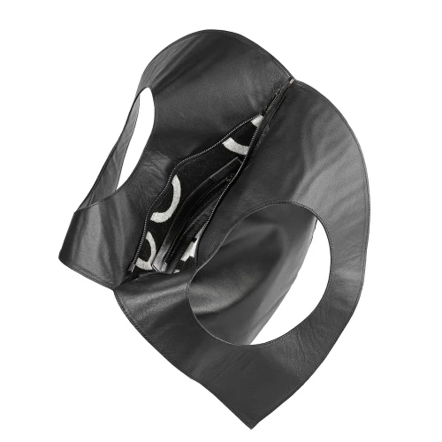 Interior geantă Dark Moon din piele naturală neagră