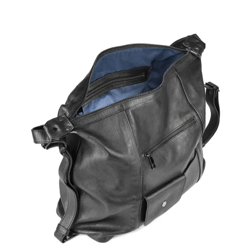 Interior geantă Mary din piele naturală neagră