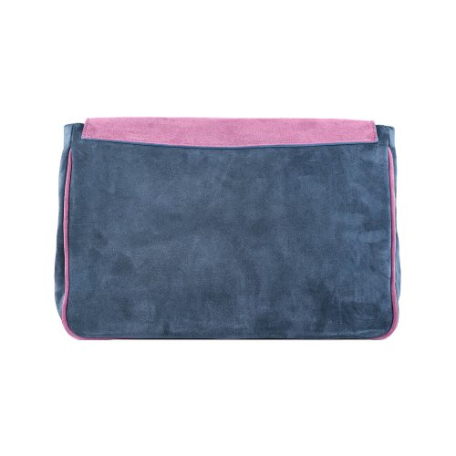 Geantă din piele întoarsă albastru-roz Venus Maxi, vedere din spate