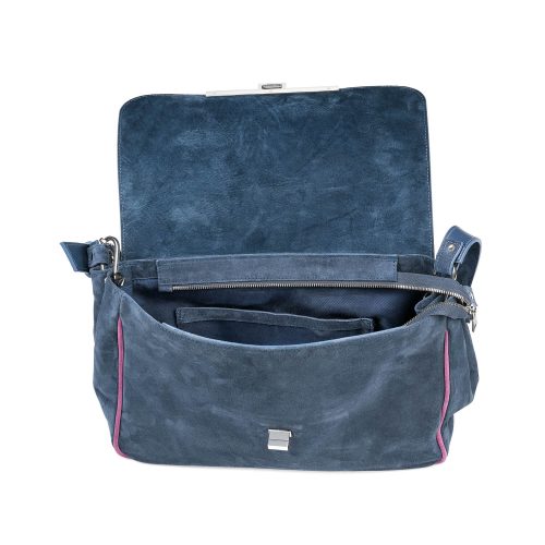 Interior geantă Venus Maxi din piele întoarsă albastru-roz