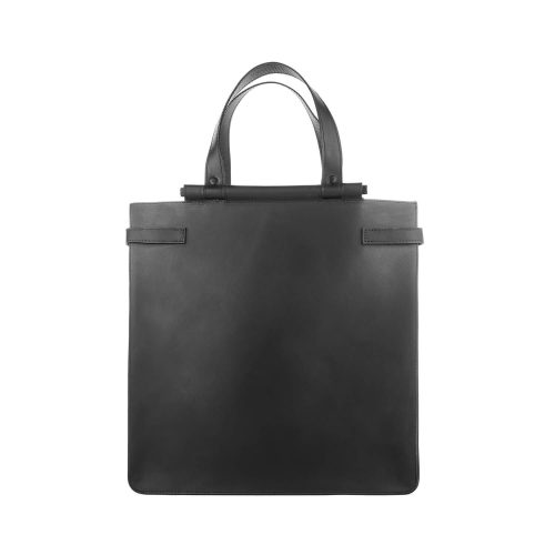 Geantă Elder Sister din piele naturală neagră, vedere spate