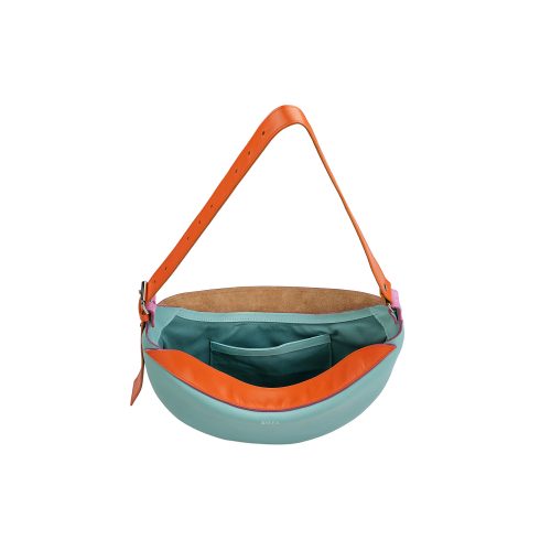 Geantă Nuna Mini din piele naturală Summer, detaliu interior cu buzunare