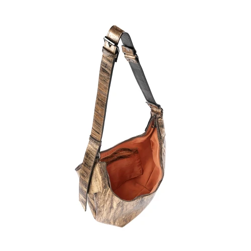 Geantă din piele naturală bronz Eclipse, vedere interior