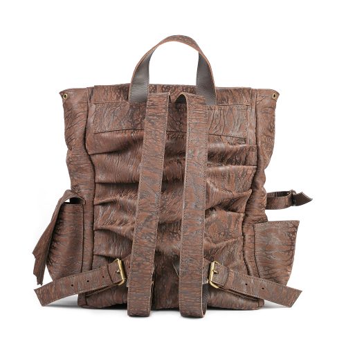 Rucsac din piele naturală maro Oak Ruffian, vedere din spate