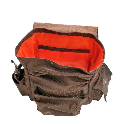 Rucsac din piele naturală maro Oak Ruffian, compartiment interior