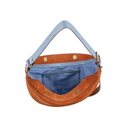 Compartiment interior geantă Nuna Mini rusty-blue, cu buzunare și căptușeală din bumbac