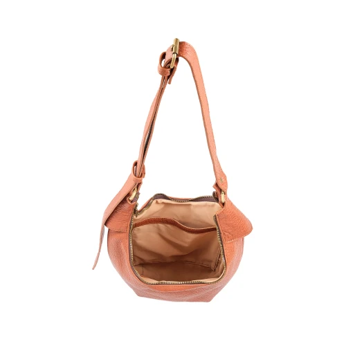 Geantă din piele naturală maro Cinnamon Eclipse, vedere interior