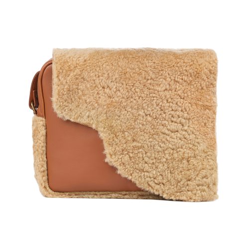 Geantă din piele naturală cognac Nina Maxi