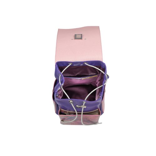 Interior rucsac din piele naturala Wild Orchid Koja Mini, compartiment principal si detalii interioare