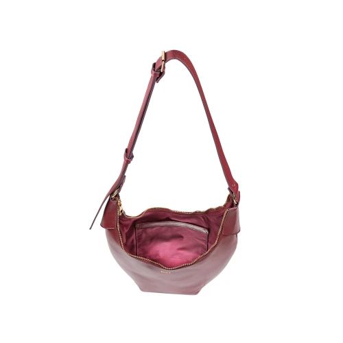 Geantă din piele naturală deep burgundy Eclipse, vedere interior