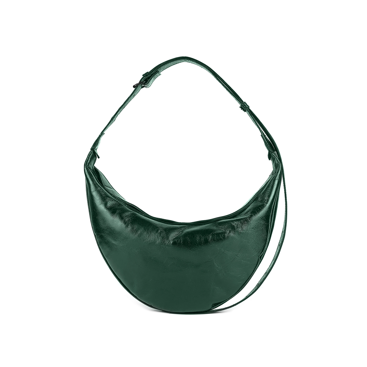 Geantă Nuna Mini din piele naturală verde smarald, vedere frontală