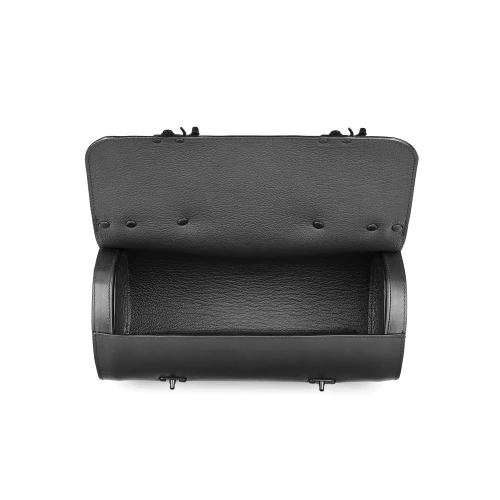 Geantă din piele naturală neagră Tube Midi, interior