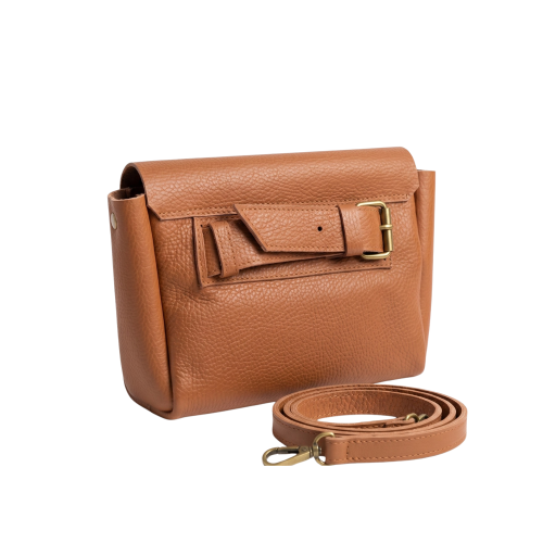 Borsetă Core din piele naturală caramel, vedere din spate