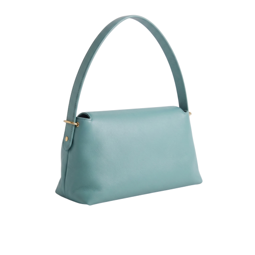 Geantă Lou Lou din piele naturală verde aqua, vedere din spate